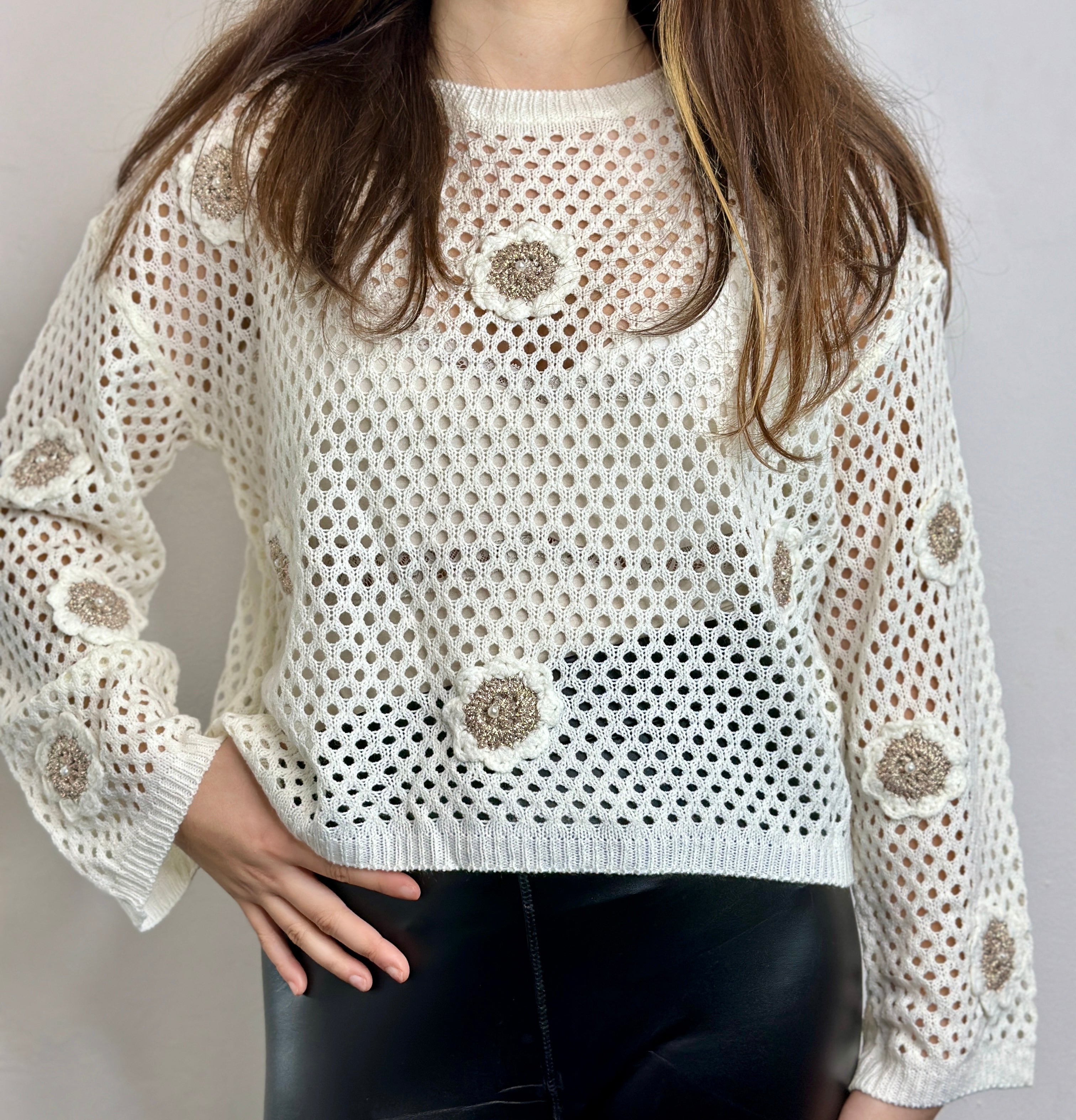 Maglia traforo bianca