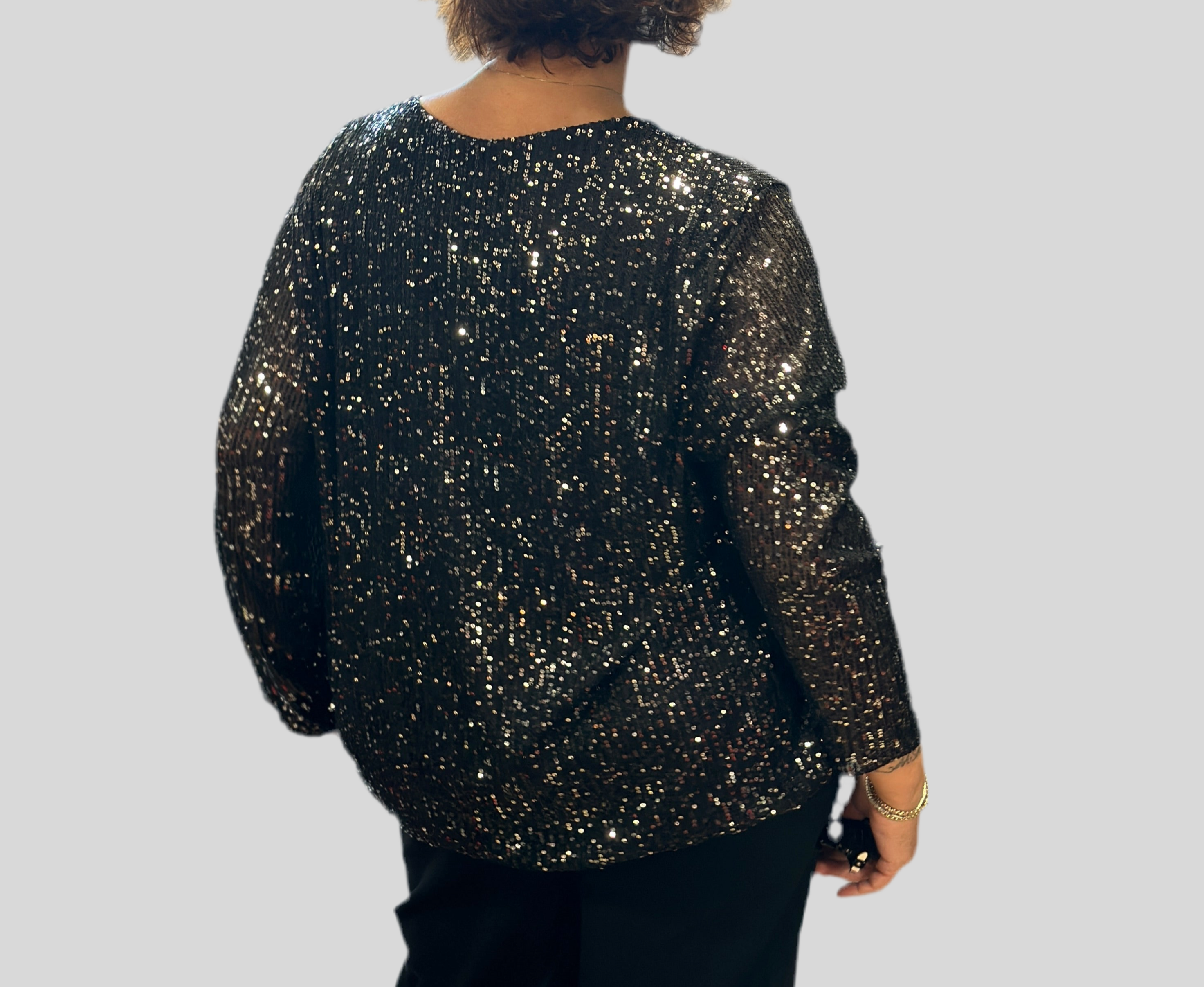 Maglia curvy paillettes