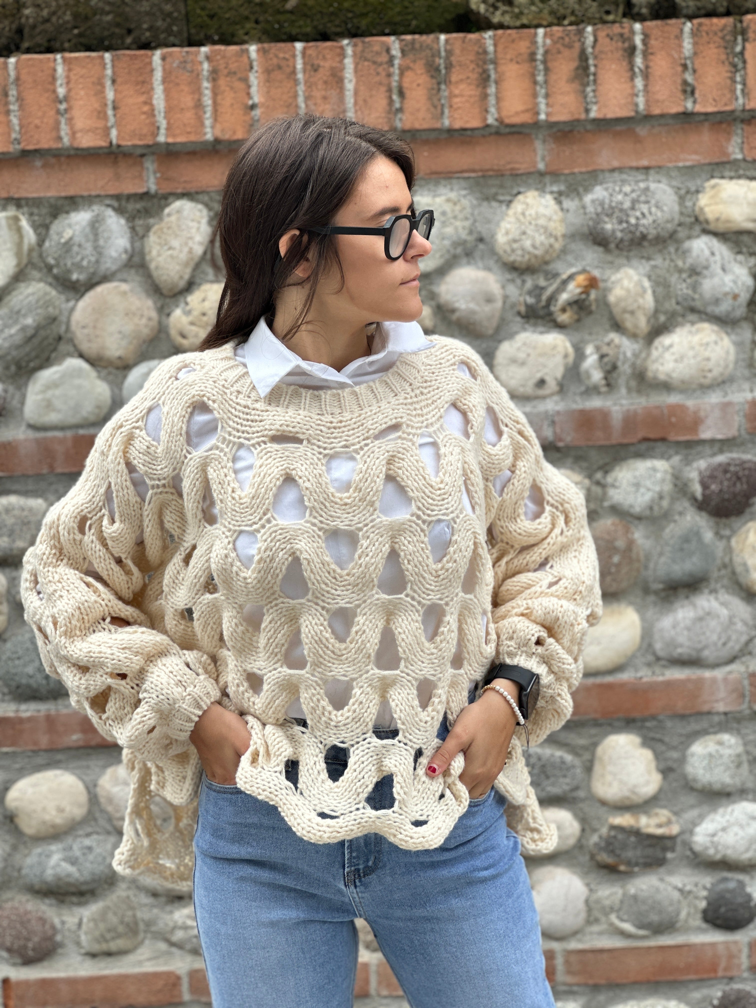 Maglione traforato
