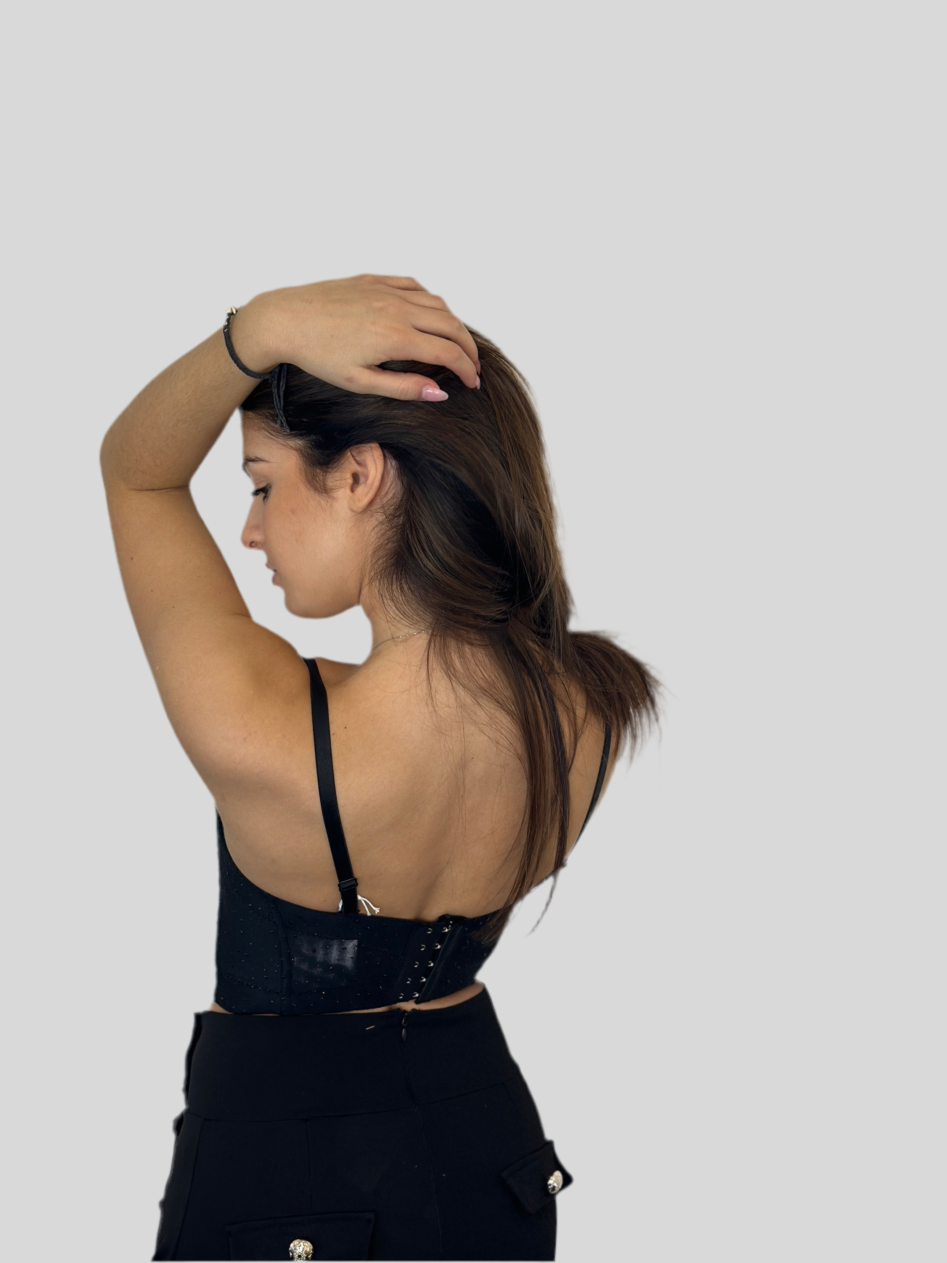 corsetto nero Swarovski