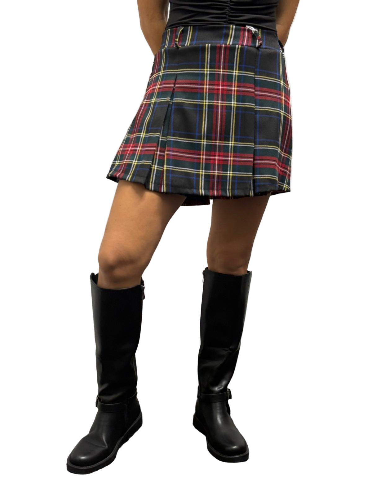 Gonna pantaloncino scozzese blu