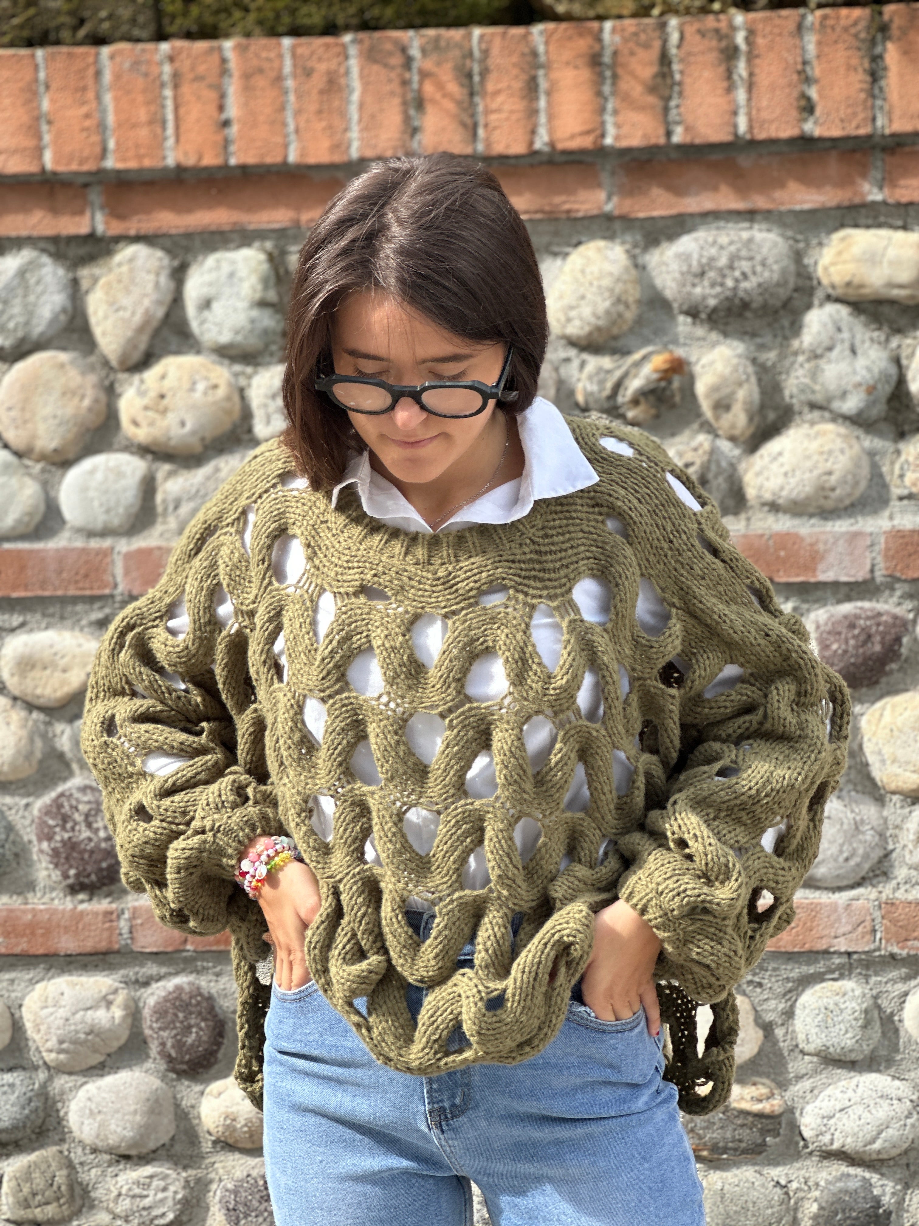 Maglione traforato