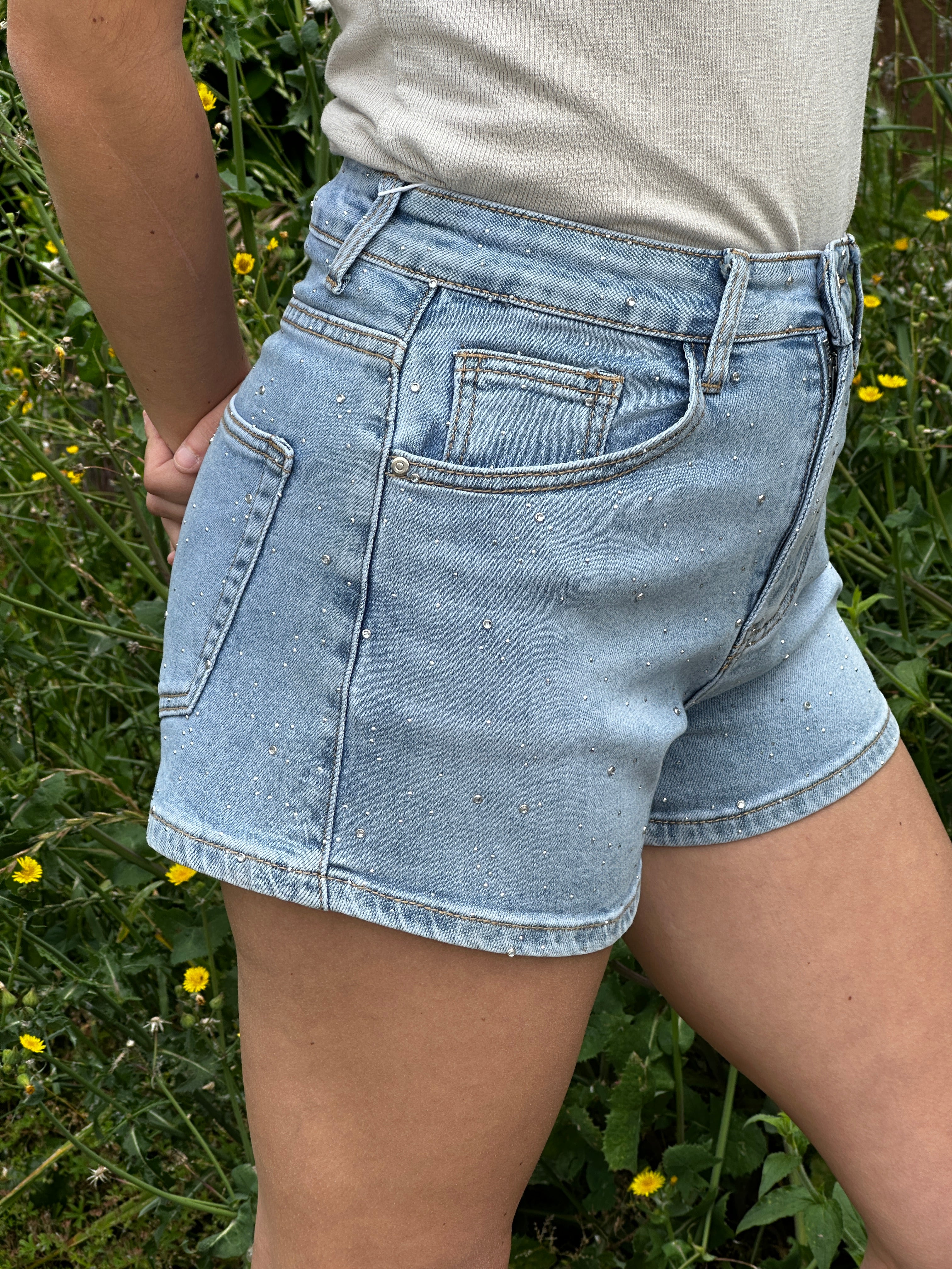 Short jeans strass