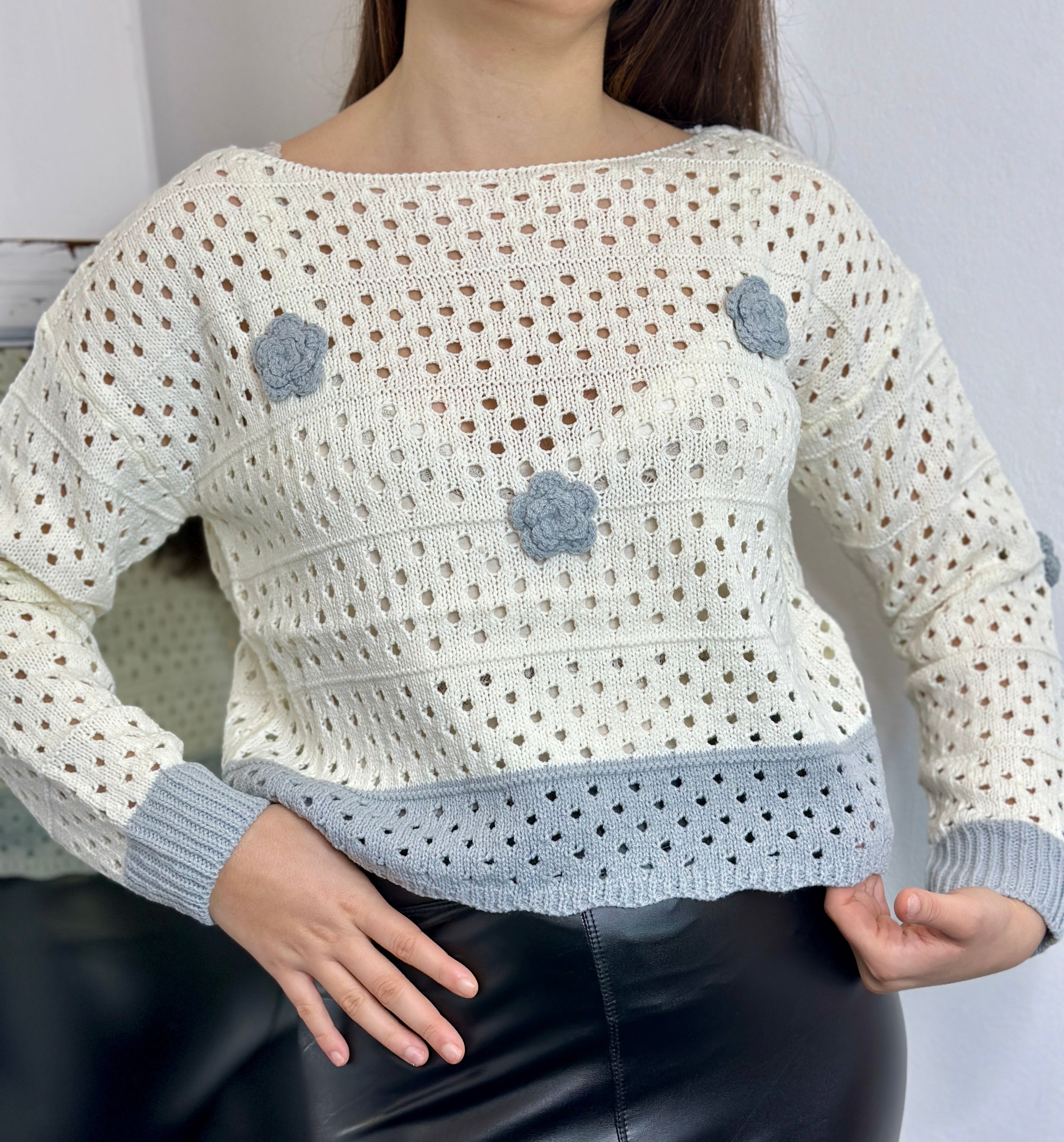 Maglia traforo crop