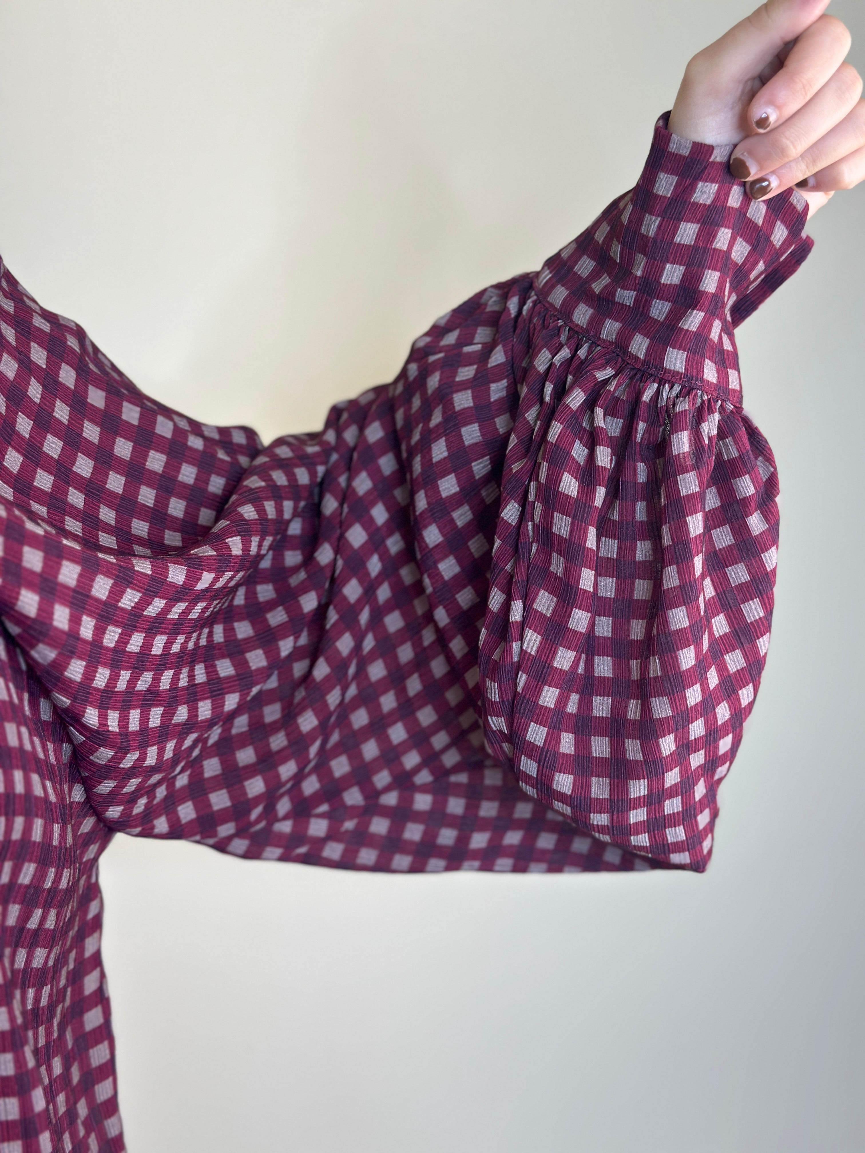 Camicia quadretti bordeaux