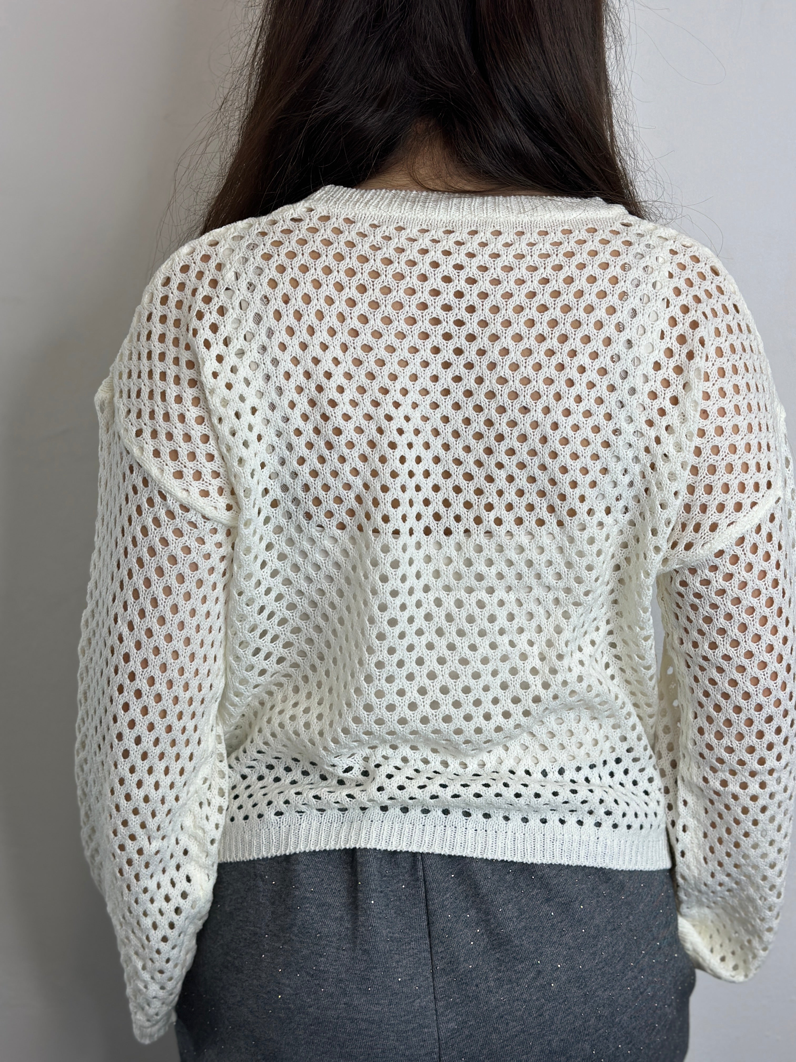 Maglia traforo bianca