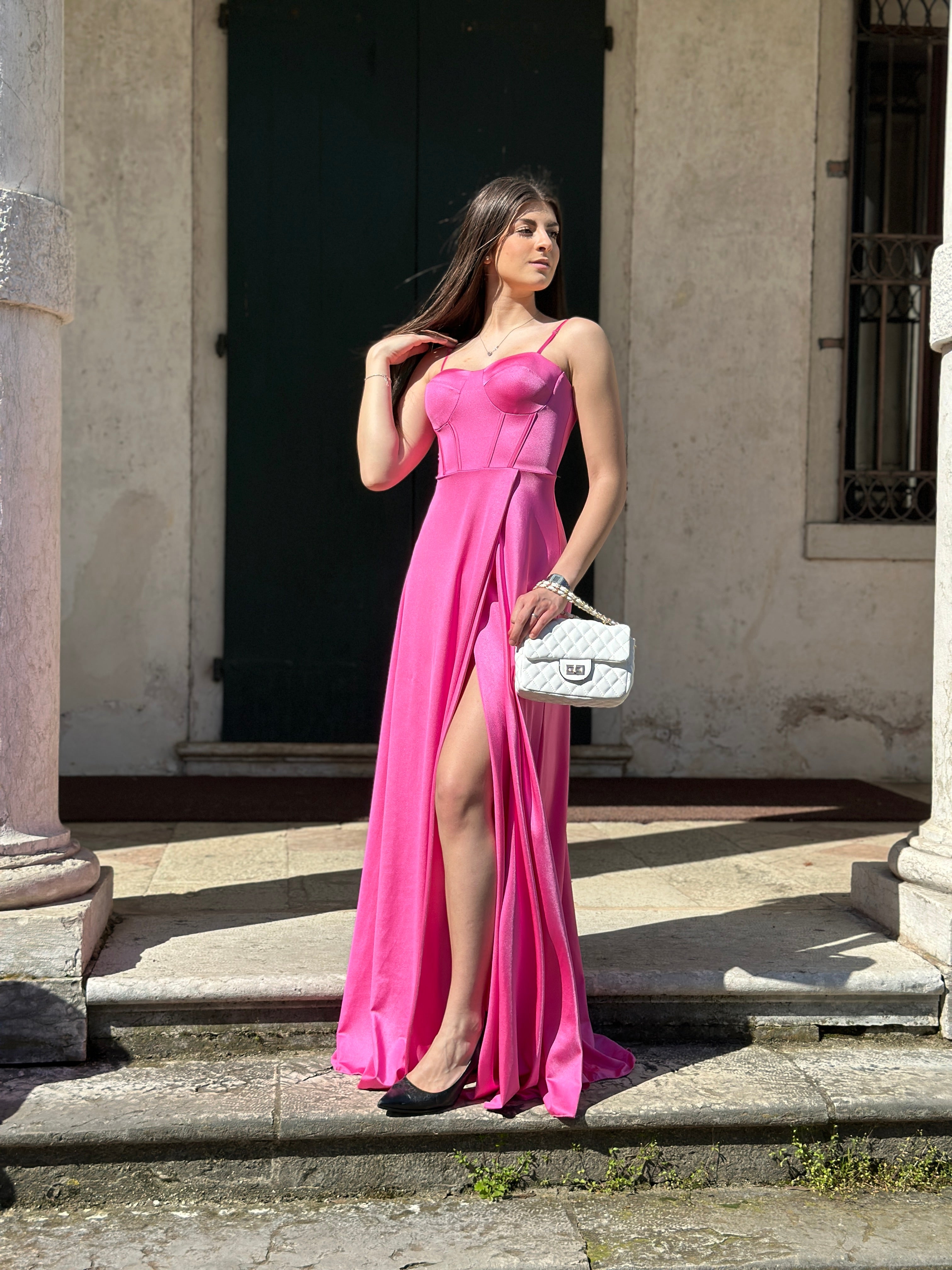 Abito balconcino fucsia