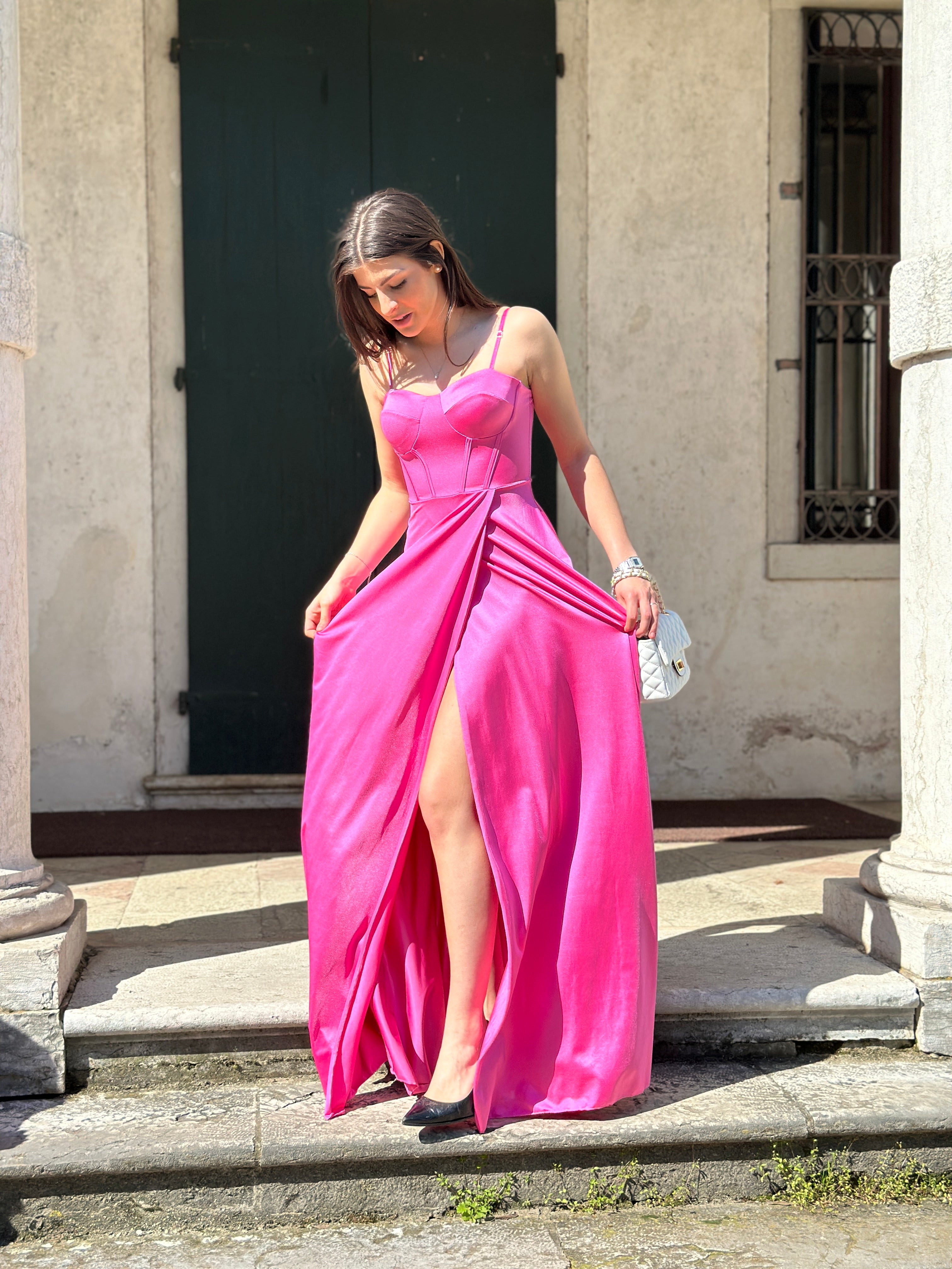 Abito balconcino fucsia