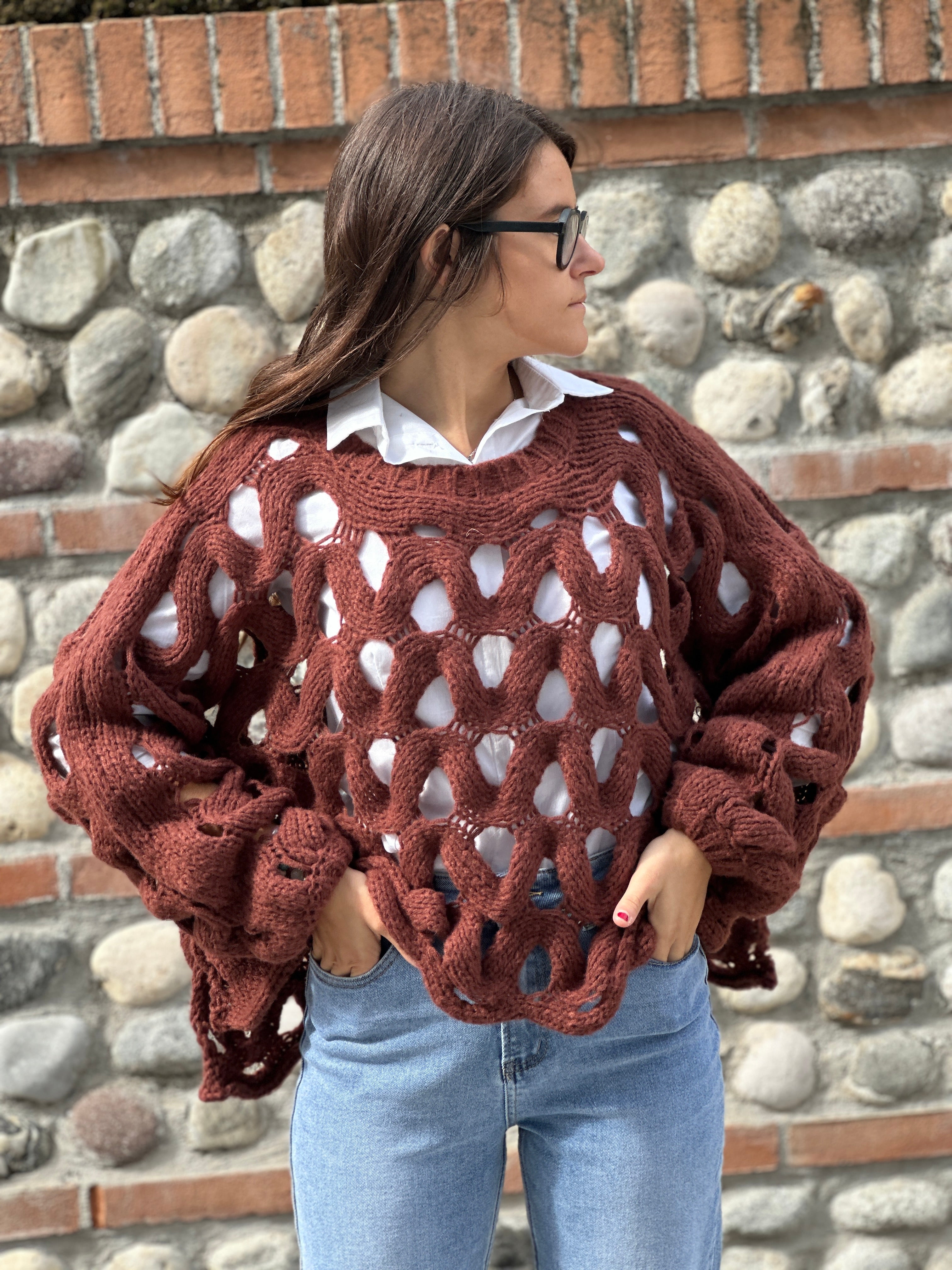 Maglione traforato