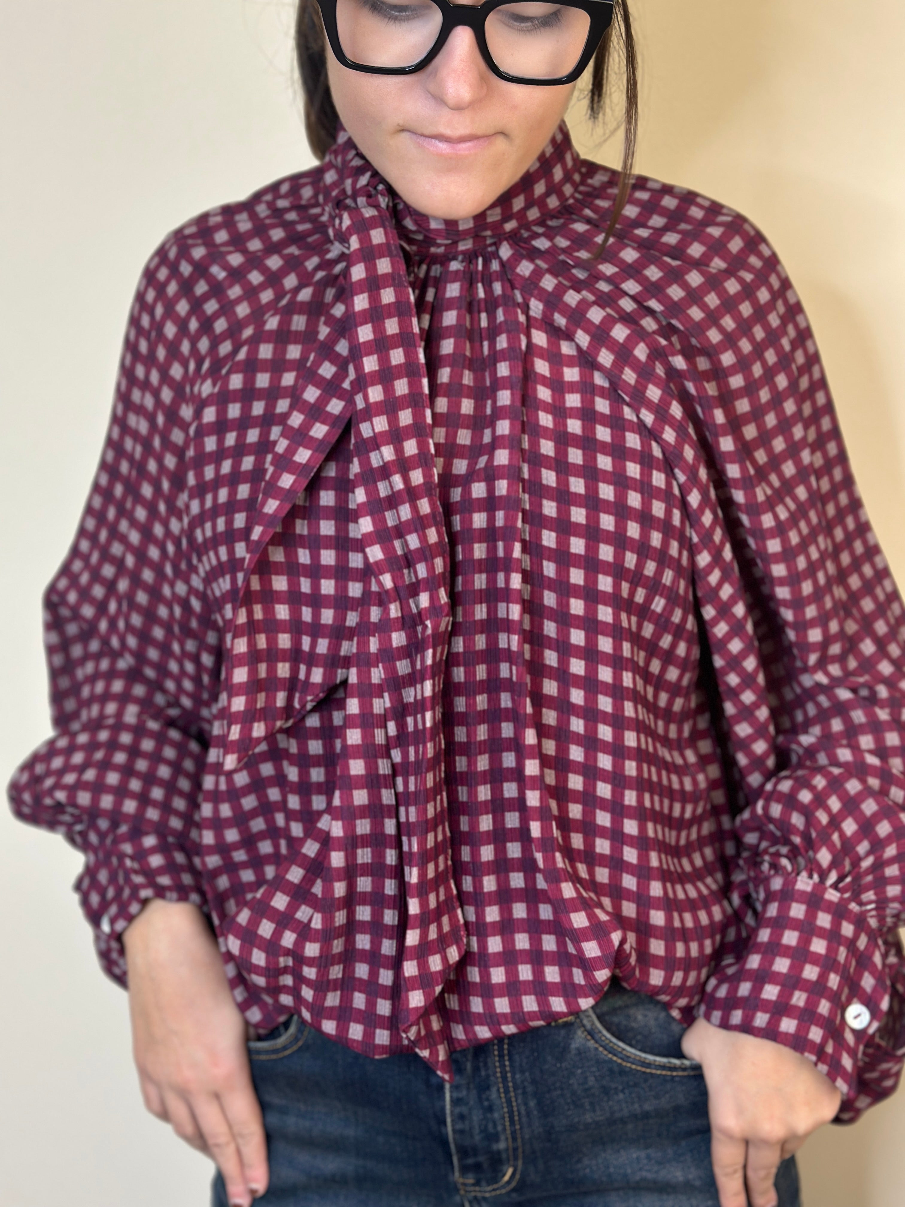 Camicia quadretti bordeaux