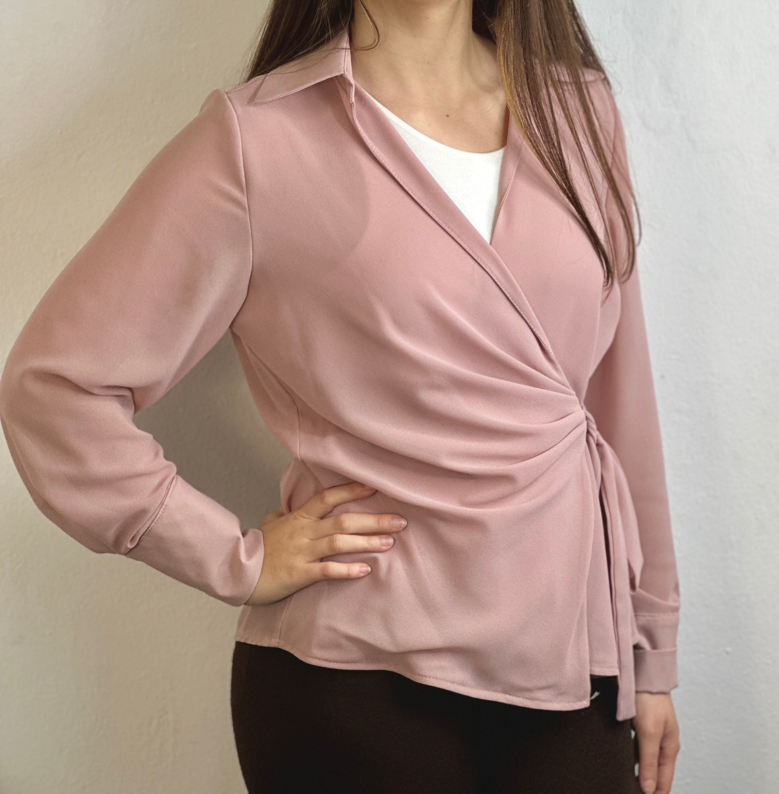 Camicia Elegante rosa cipria