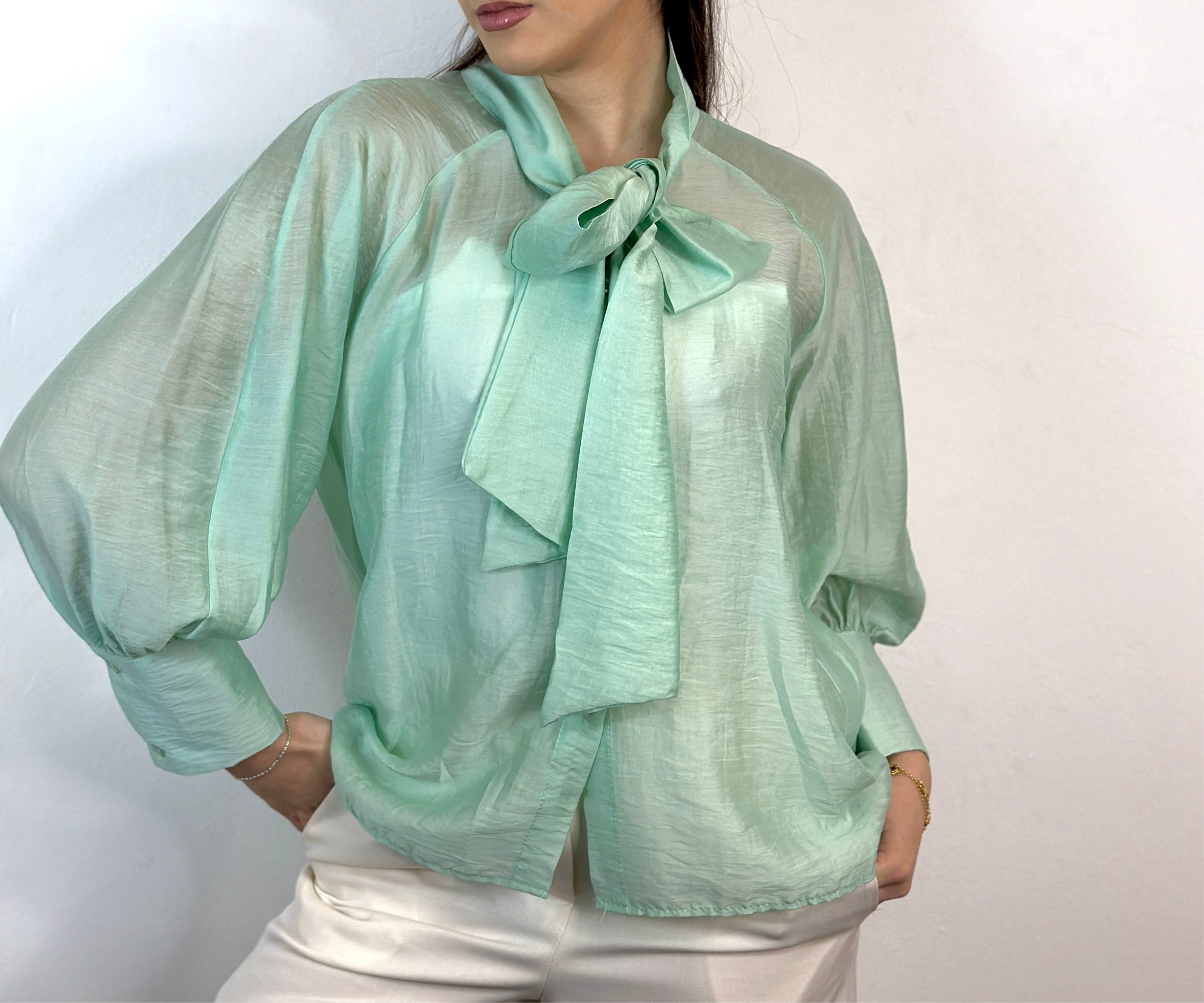 Camicia Ketty fiocco verde