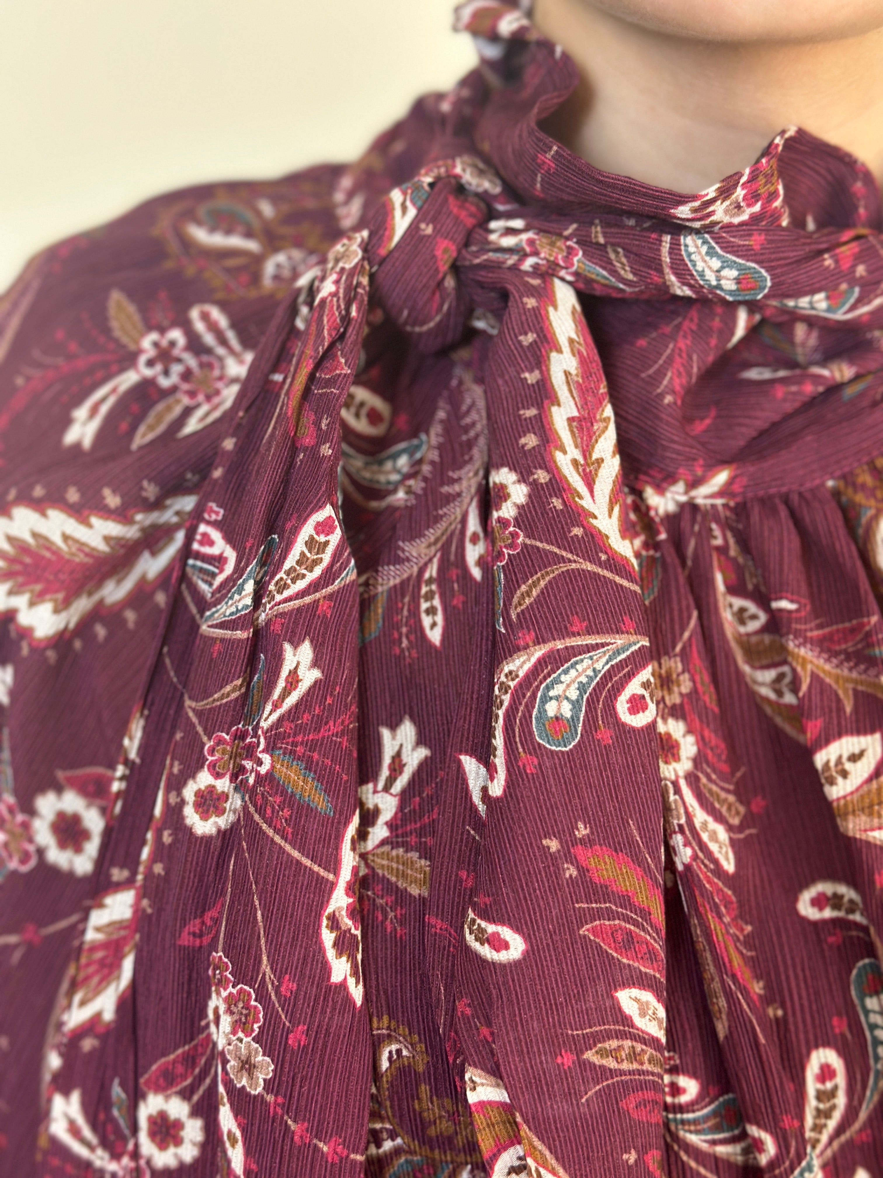 Camicia flower bordeaux
