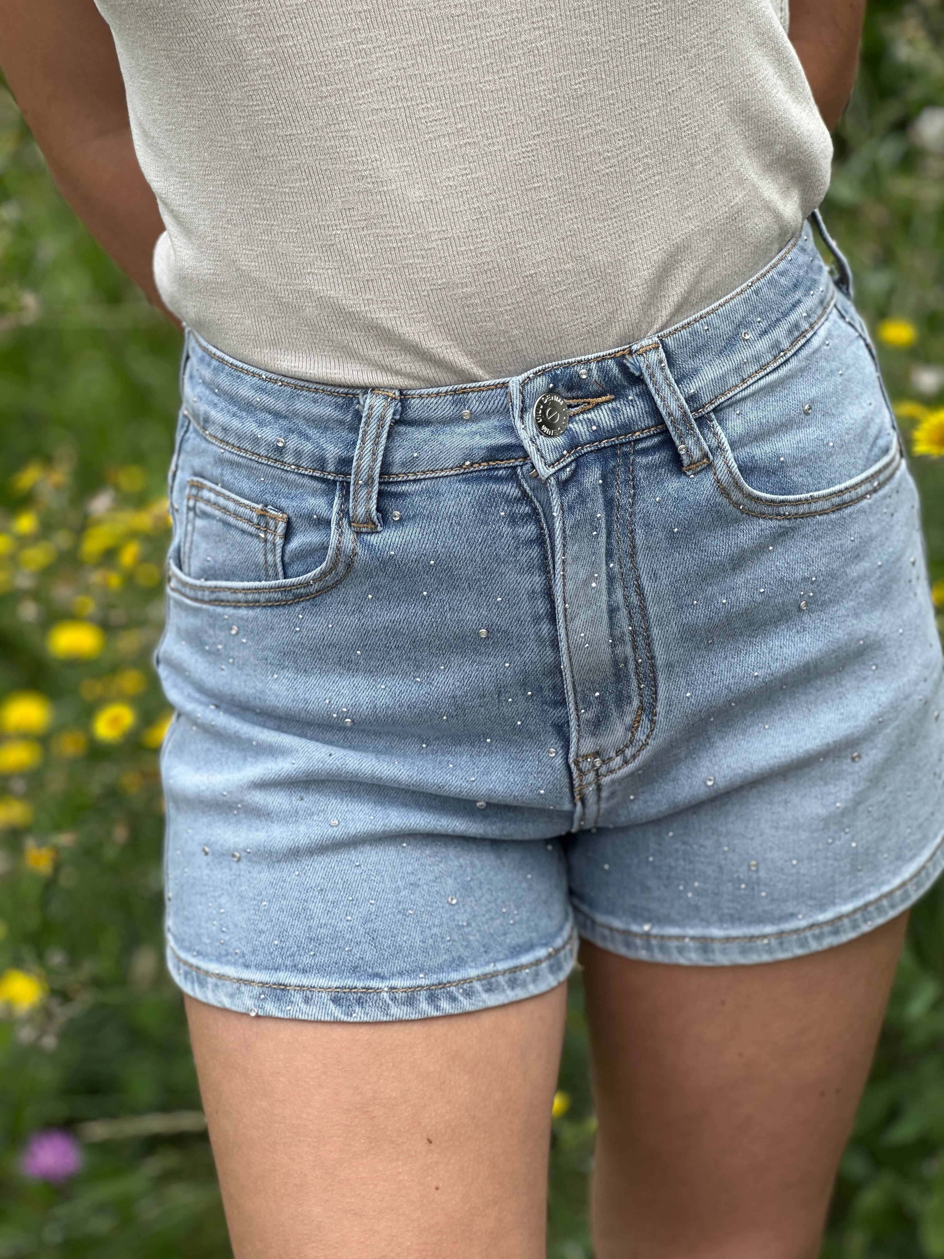 Short jeans strass