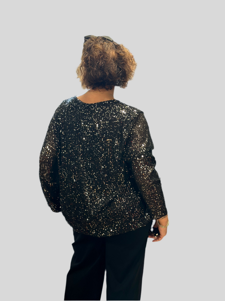 Maglia curvy paillettes