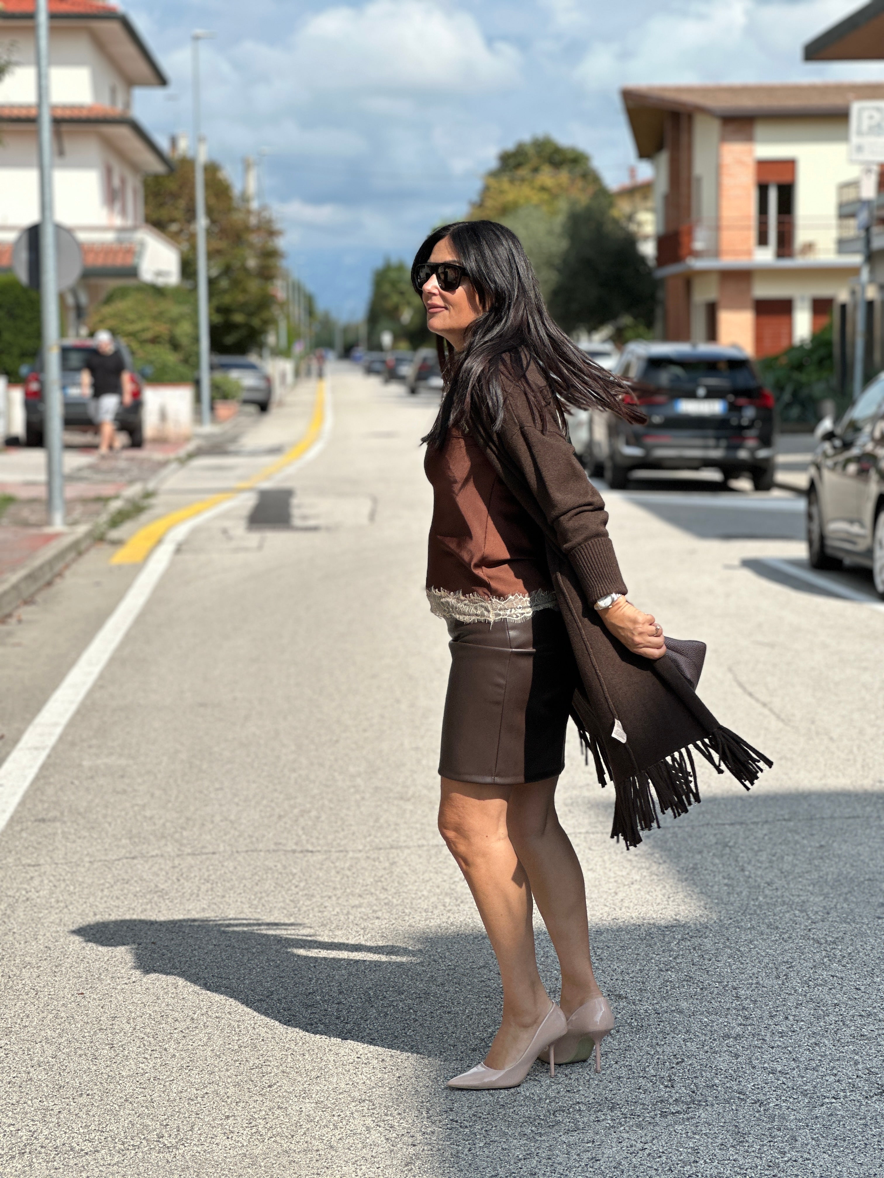 Cardigan frangiato