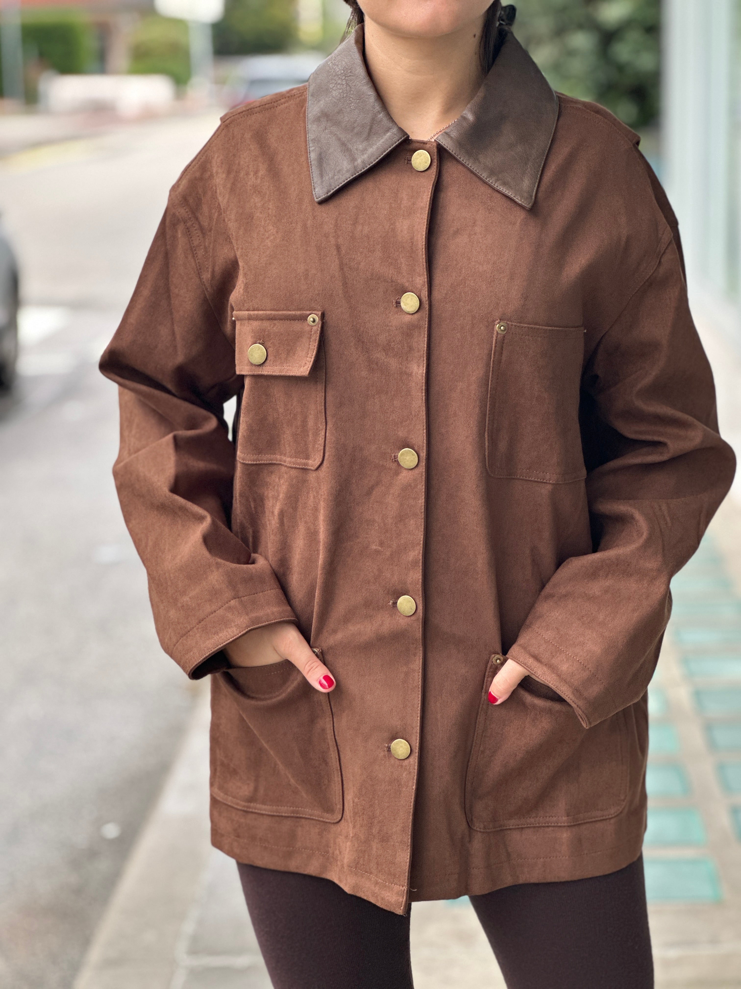 Parka in ecocamoscio