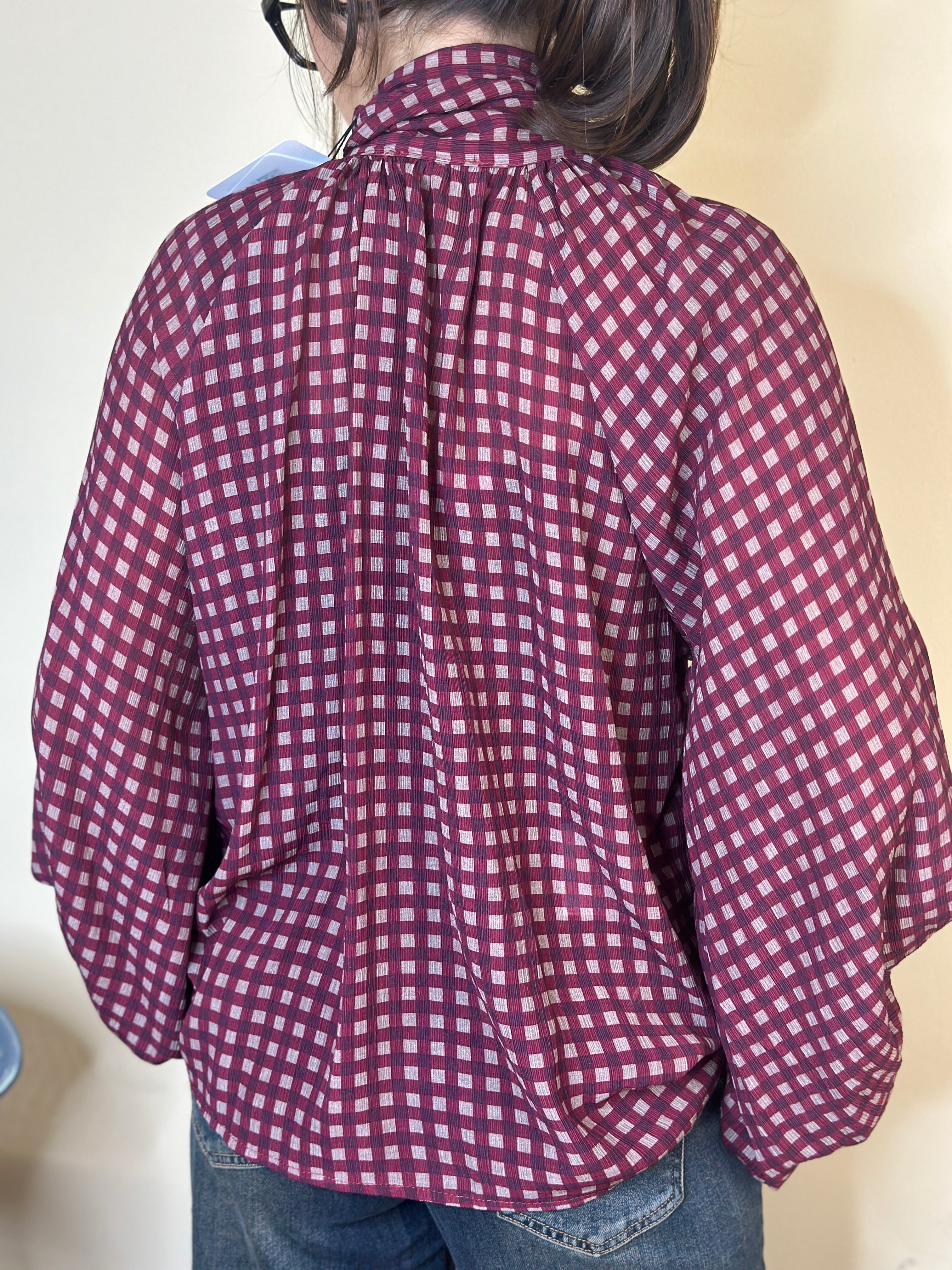 Camicia quadretti bordeaux