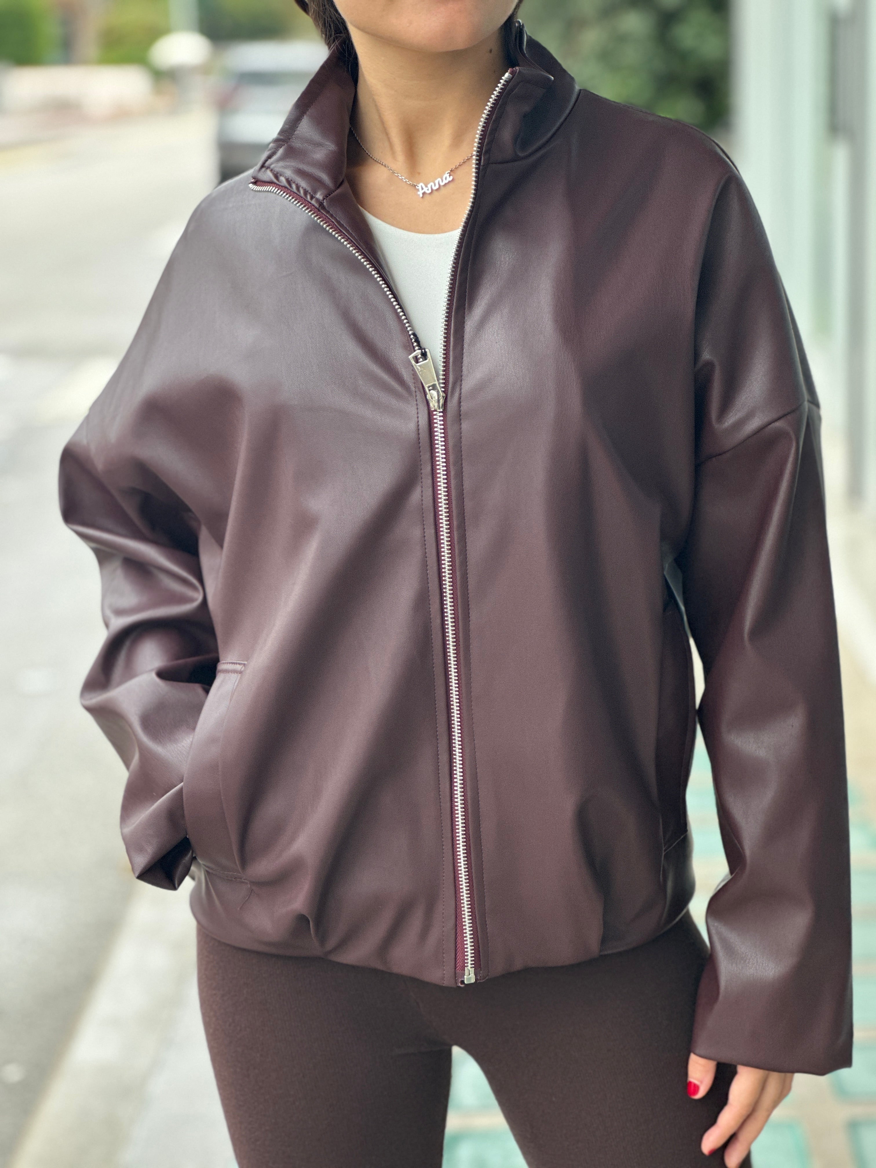Giubbo ecopelle dasy bordeaux