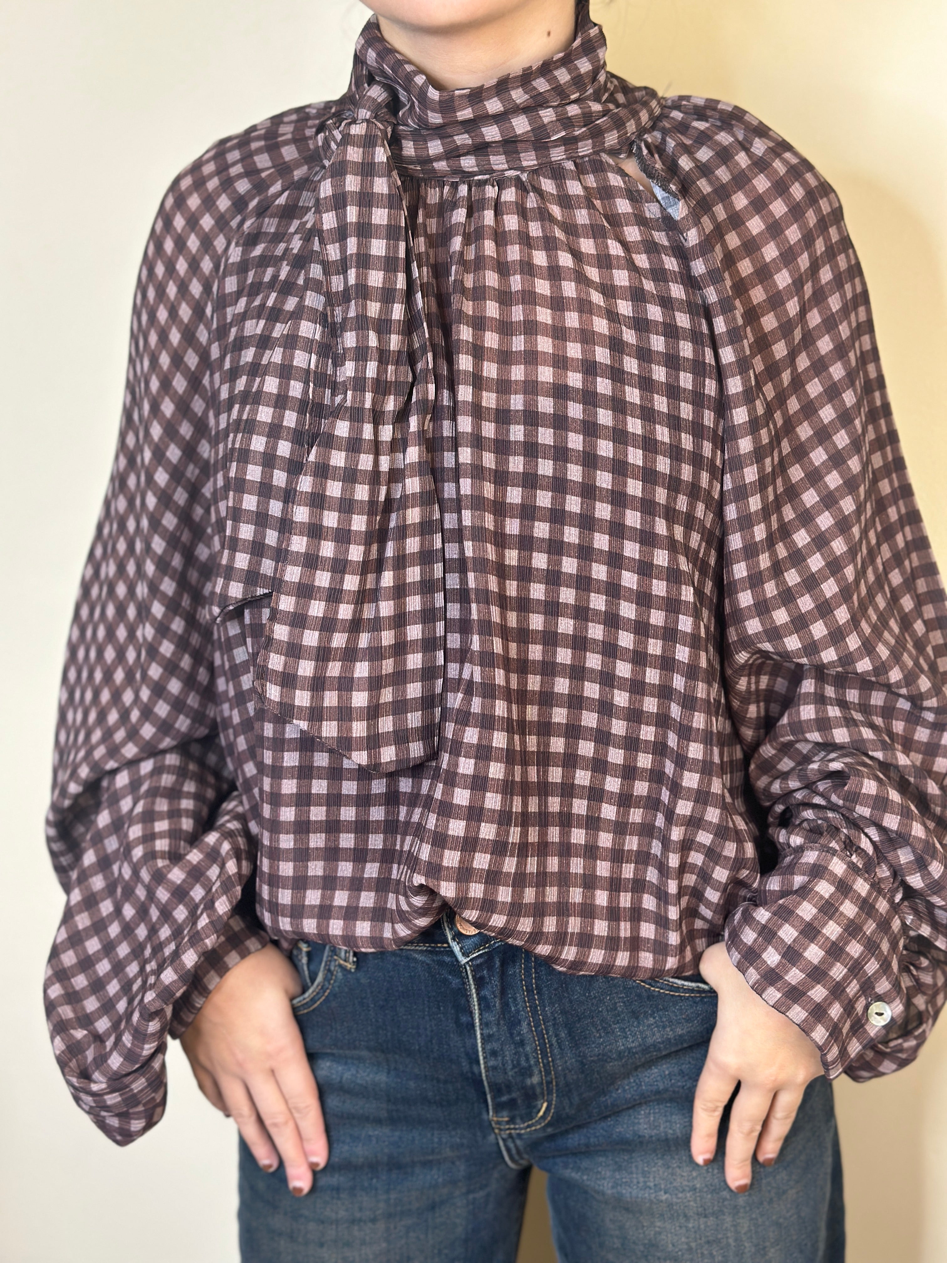 Camicia quadretti marrone
